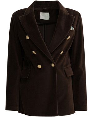 Circolo 1901 Cotton Double-Breasted Jacket - Black