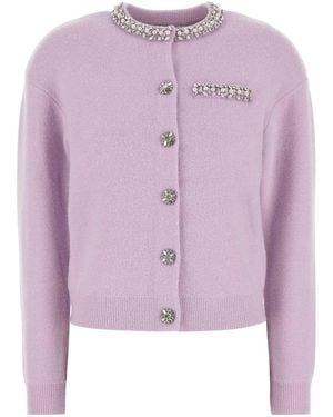 Self-Portrait Lilac Wool Blend Sweaters - Pink
