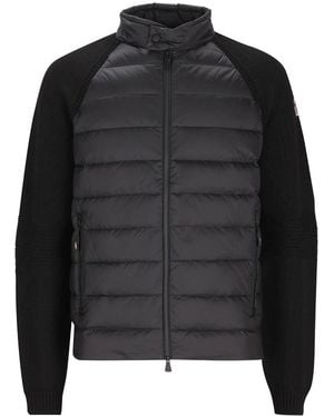 Moncler "Grenoble" Cardigan Imbottito Con Zip - Black