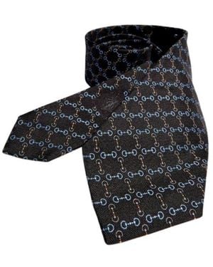 Gucci Chain Pattern Silk Tie - Black