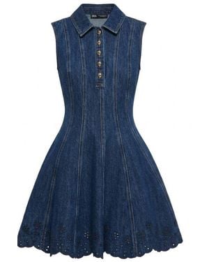 Self-Portrait Cotton Casual Dress - Blue