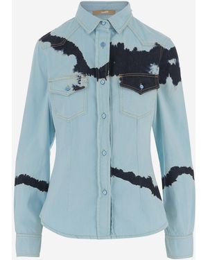 DON'T @ ME Cotton Shirt Tie-Dye - Blue