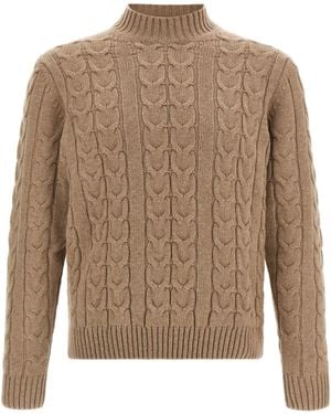 Zanone Braided Knit Knuckler - Brown