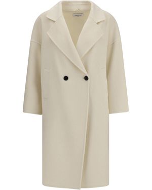 Aftercoat Double-Breasted Long Coat - White