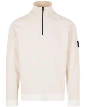 Stone Island Cotton Polyamide Ls Polo - White