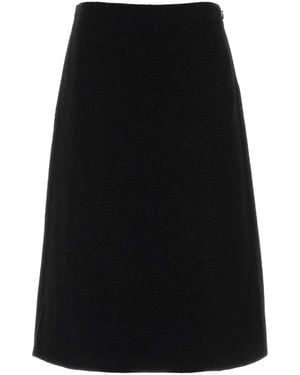 Fendi Fitted Wool-Blend Mini Skirt - Black