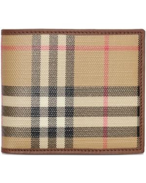 Burberry Check Bi-Fold Wallet - Natural
