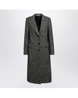 Tagliatore Singlebreasted Herringbone Coat - Black