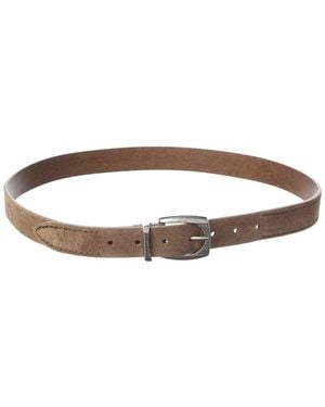 Brunello Cucinelli Mud Evergreen Suede Leather Belt - Brown