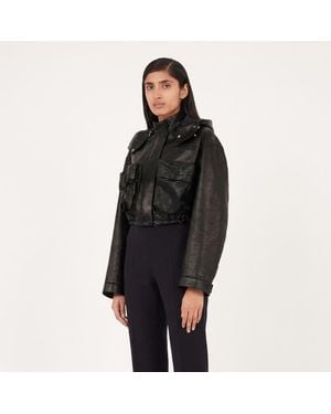 Ferragamo Cargo Cropped Jacket - Black
