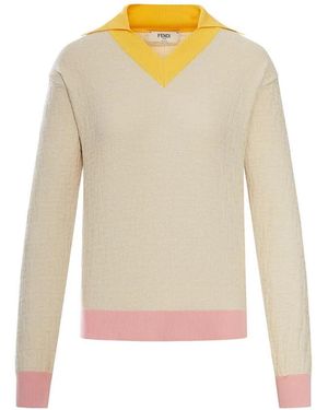 Fendi 'Color Block Ff' Sweater - White