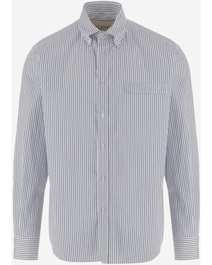 Valentino Cotton Shirt With Logo - Gray