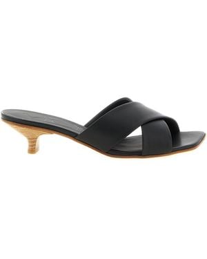 Vicini Leather Mules - Black