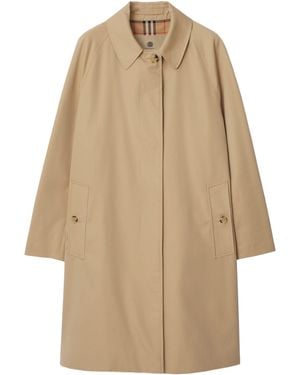 Burberry Camden Heritage Button Coat - Natural