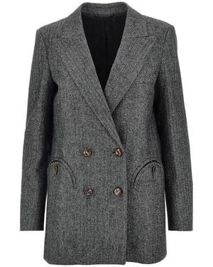Blazé Milano Everyday Double-Breasted Jacket - Gray