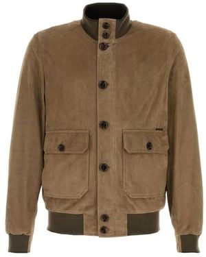 Moorer Bomber Jacket Carlos Suede - Green