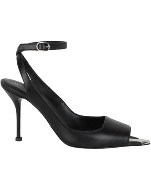 McQueen Punk Peep Toe Sandals - Black