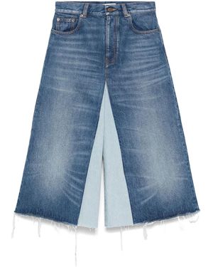 Chloé Patchwork Denim Bermuda Shorts - Blue