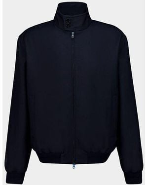 Gucci Button-Collar Zip-Up Jacket - Blue