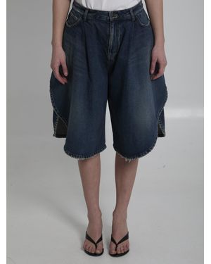 Balenciaga Dark Ocean Tulip Shorts - Blue