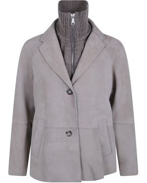 The Jackie Leathers "Sole" Suede Jacket - Gray