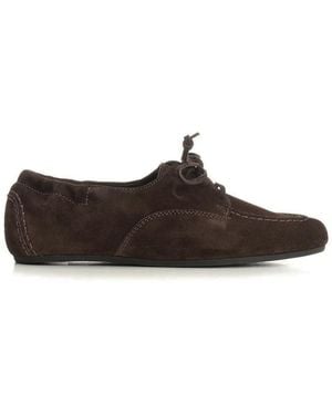 Celine Adam Lace-Up Loafers - Brown