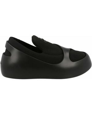 Ferragamo Lunar Paneled Slip-On Sneakers - Black