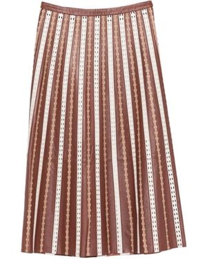 Yves Salomon Petra Lamb Viscose Polytrephthal Skirt - Red
