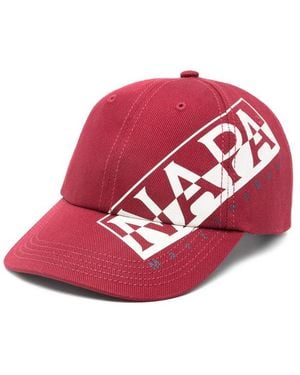 Napapijri Cap With Adjustable Strap And Logo Detail - Red
