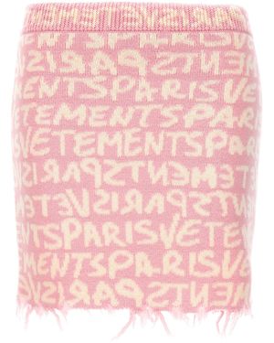 Vetements 'Graffiti Monogram' Skirt - Pink