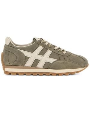 Hogan Paneled Sneakers With Logo Patch - Natural