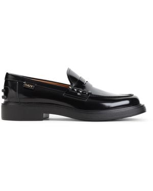 Tod's Brushed Leather Loafer - Black