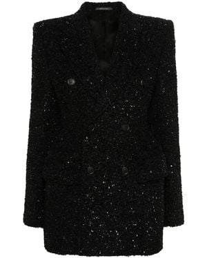 Balenciaga Chic Tweed Button-Up Jacket - Black