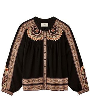 Ba&sh Valda Blouse With Ochre Print - Black