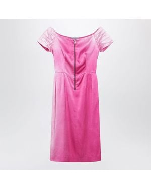 Prada Fuchsia Washed Duchesse Dress - Pink