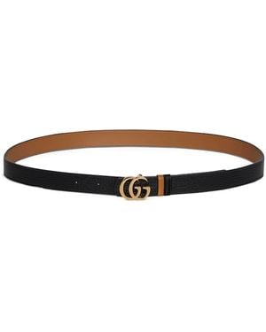Gucci Reversible Gg Marmont Thin Belt - White