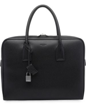 Saint Laurent Bv Bowling Brief Handbag - Black