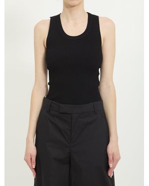 Alaïa Ribbed Design Bodysuit - Black