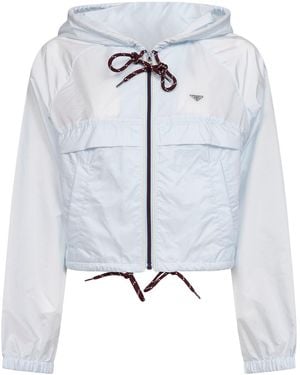 Prada Re-Nylon Hooded Jacket - Blue