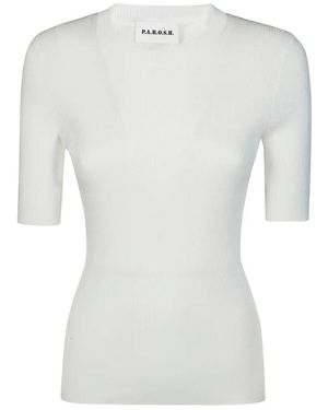 P.A.R.O.S.H. Short Sleeve Sweater - White