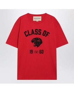 Valentino Tshirt With Panther Print - Red