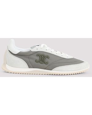Celine Khaki Triomphe 10 Nylon Sneakers - Gray