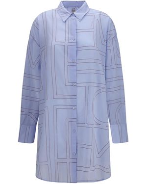 TOTEME Shirt Dress Monogram - Blue