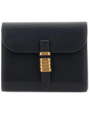Pinko Calf Leather Wallet With Flap Closure - Black