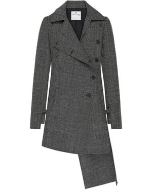 Courreges Asymmetrical Woolen Coat - Gray