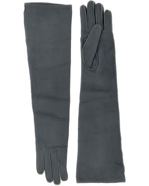 Agnona Long Leather Gloves - Gray