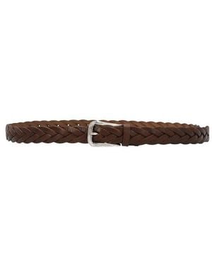 Brunello Cucinelli Braided Leather Belt - White