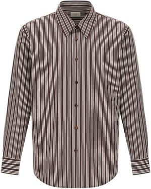 Saint Laurent Striped Shirt - Brown