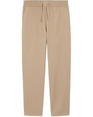Ami Paris Cotton Elastic Waist Pants - Natural