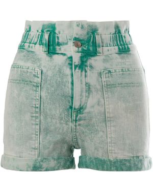 Stella McCartney High-Waisted Denim Shorts - Green